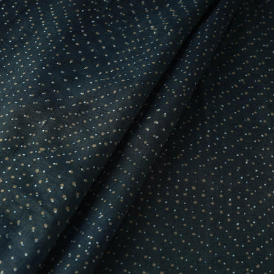 Green -  Pipad Block Printed Mulberry Silk Cotton Handloom Fabric