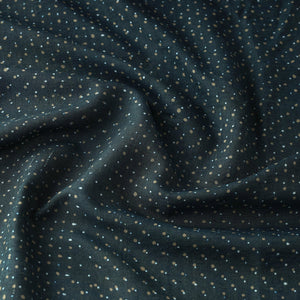Green -  Pipad Block Printed Mulberry Silk Cotton Handloom Fabric