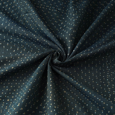 Green -  Pipad Block Printed Mulberry Silk Cotton Handloom Fabric