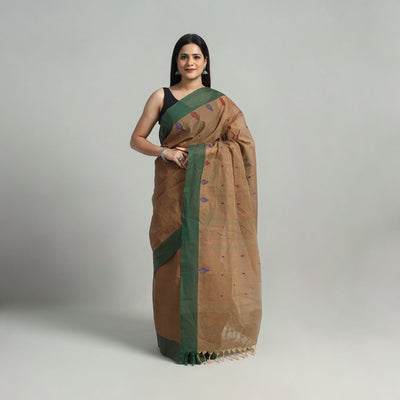 Brown - Cotton Thread Buti Dharwad Saree 05