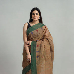 Brown - Cotton Thread Buti Dharwad Saree 05