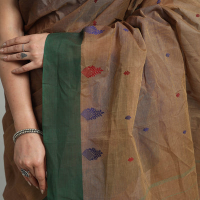 Brown - Cotton Thread Buti Dharwad Saree 05