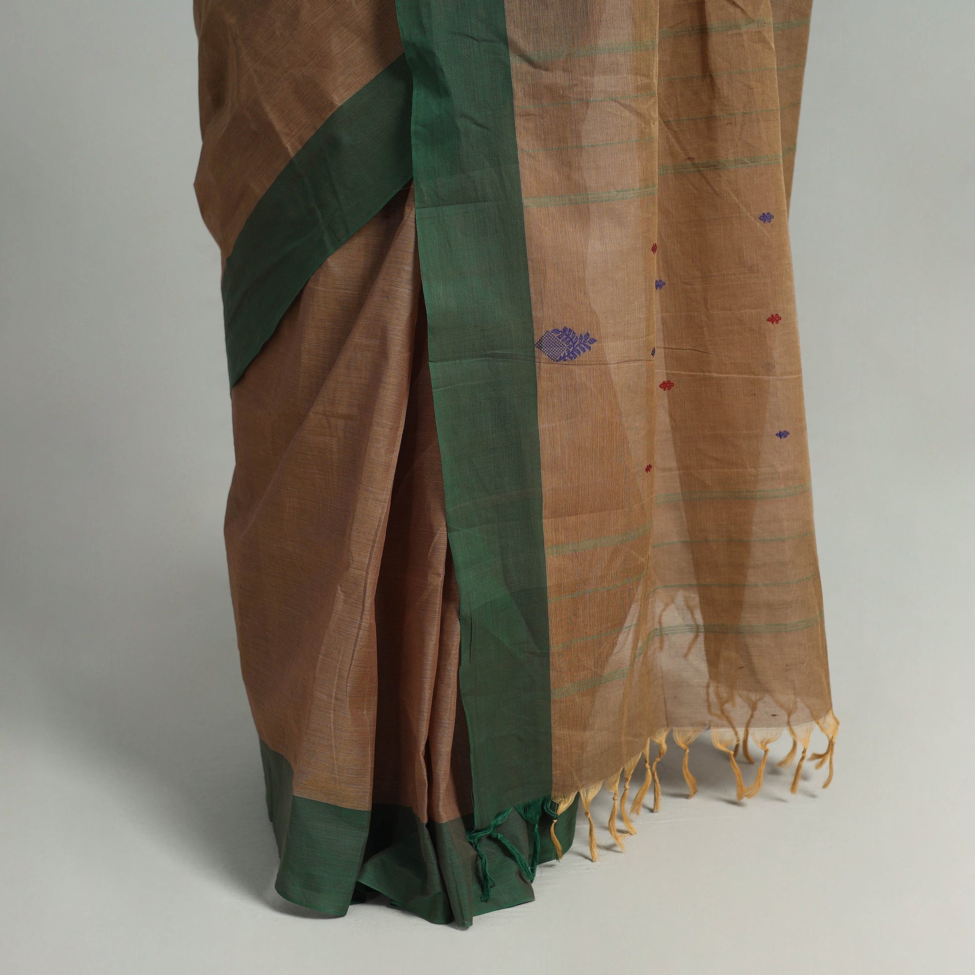Brown - Cotton Thread Buti Dharwad Saree 05