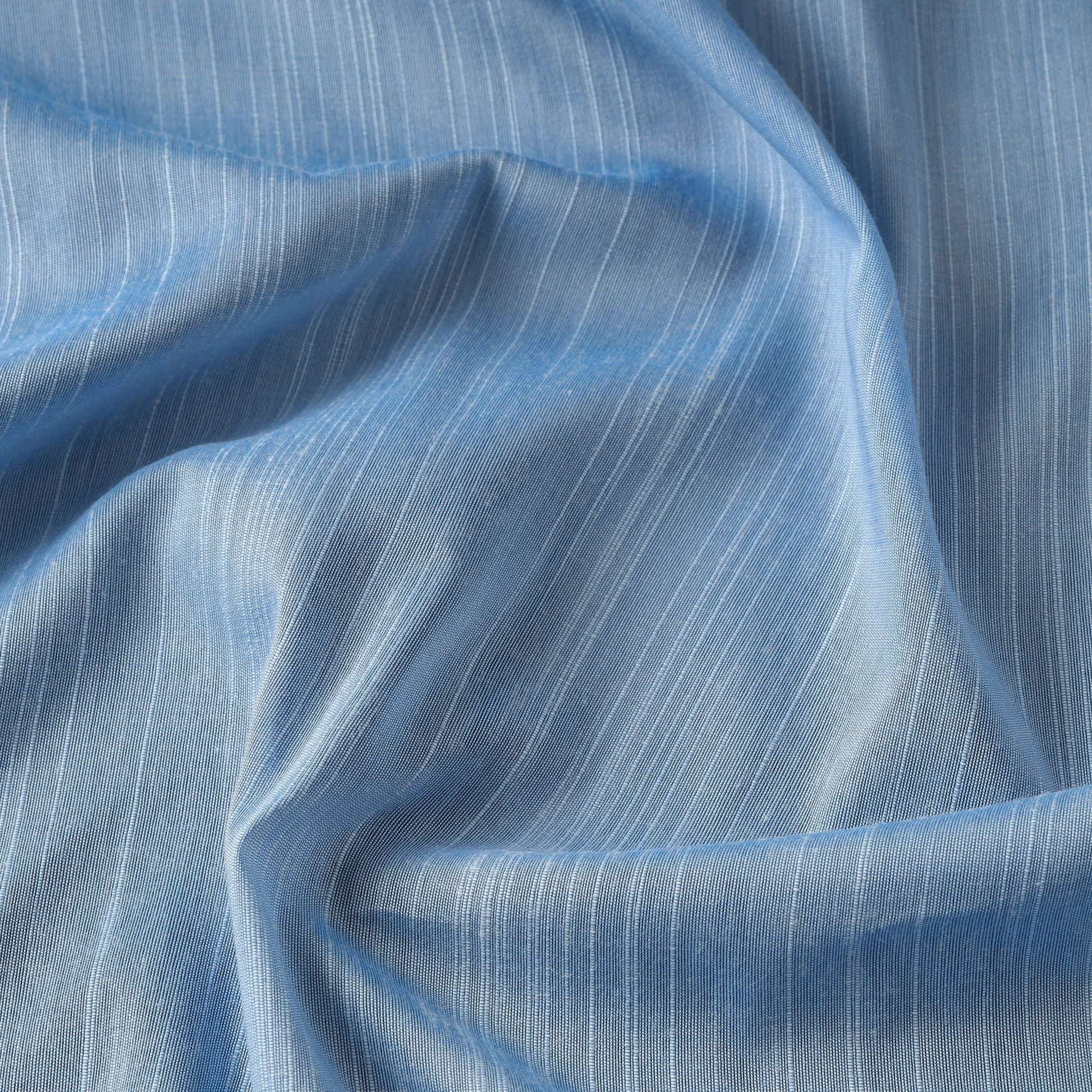 Blue - Elegant Slub Silk Plain Fabric 03