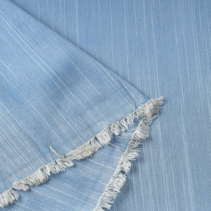 Blue - Elegant Slub Silk Plain Fabric 03