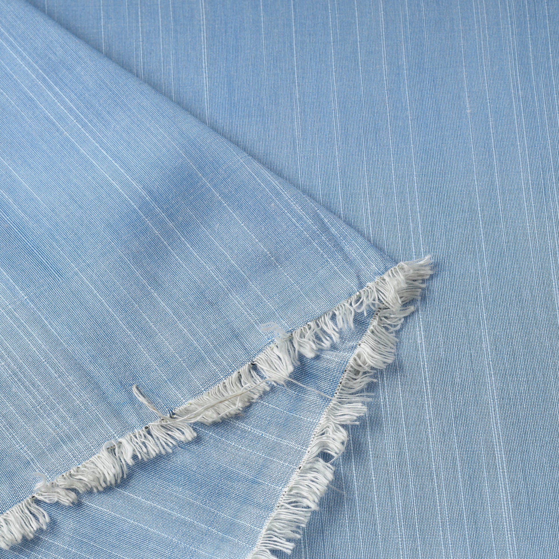 Blue - Elegant Slub Silk Plain Fabric 03