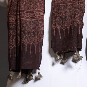 Brown - Ajrakh Block Printed Pure Woolen Stole