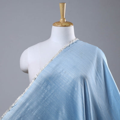 Blue - Elegant Slub Silk Plain Fabric 03
