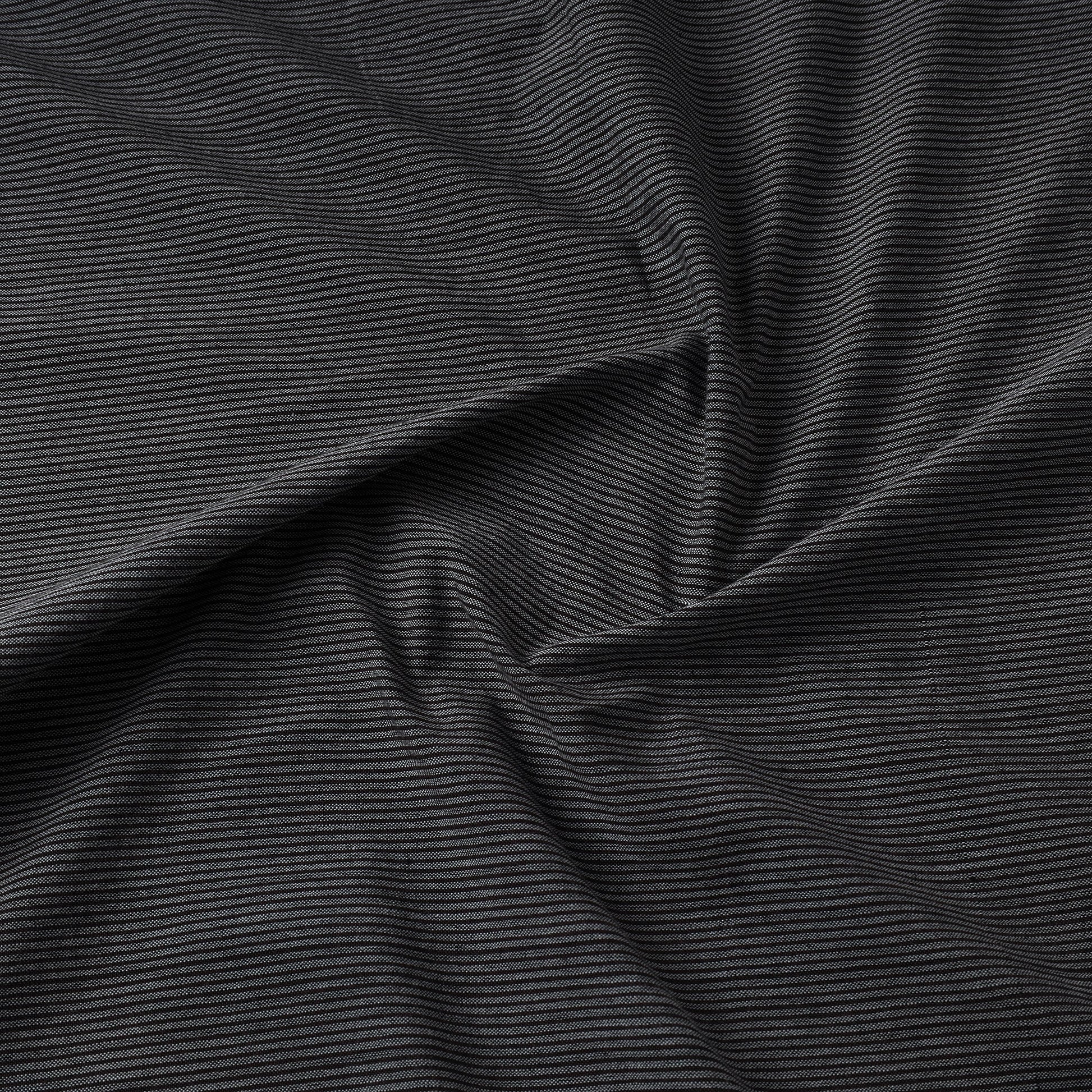 Black - Jhiri Pure Handloom Cotton Fabric