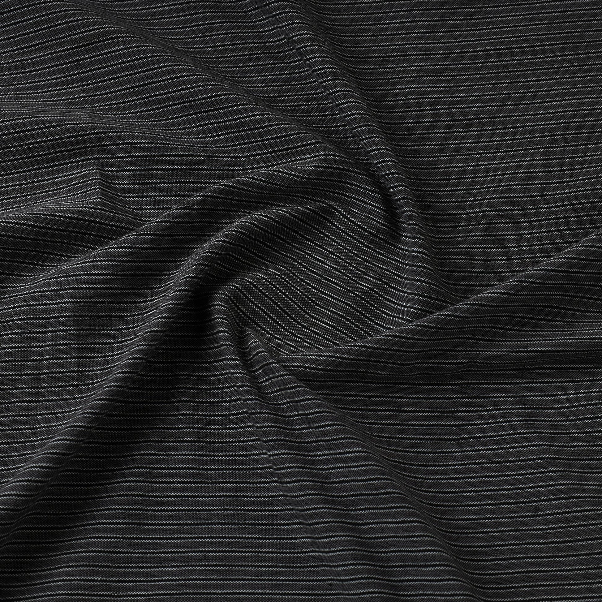 Black - Jhiri Pure Handloom Cotton Fabric