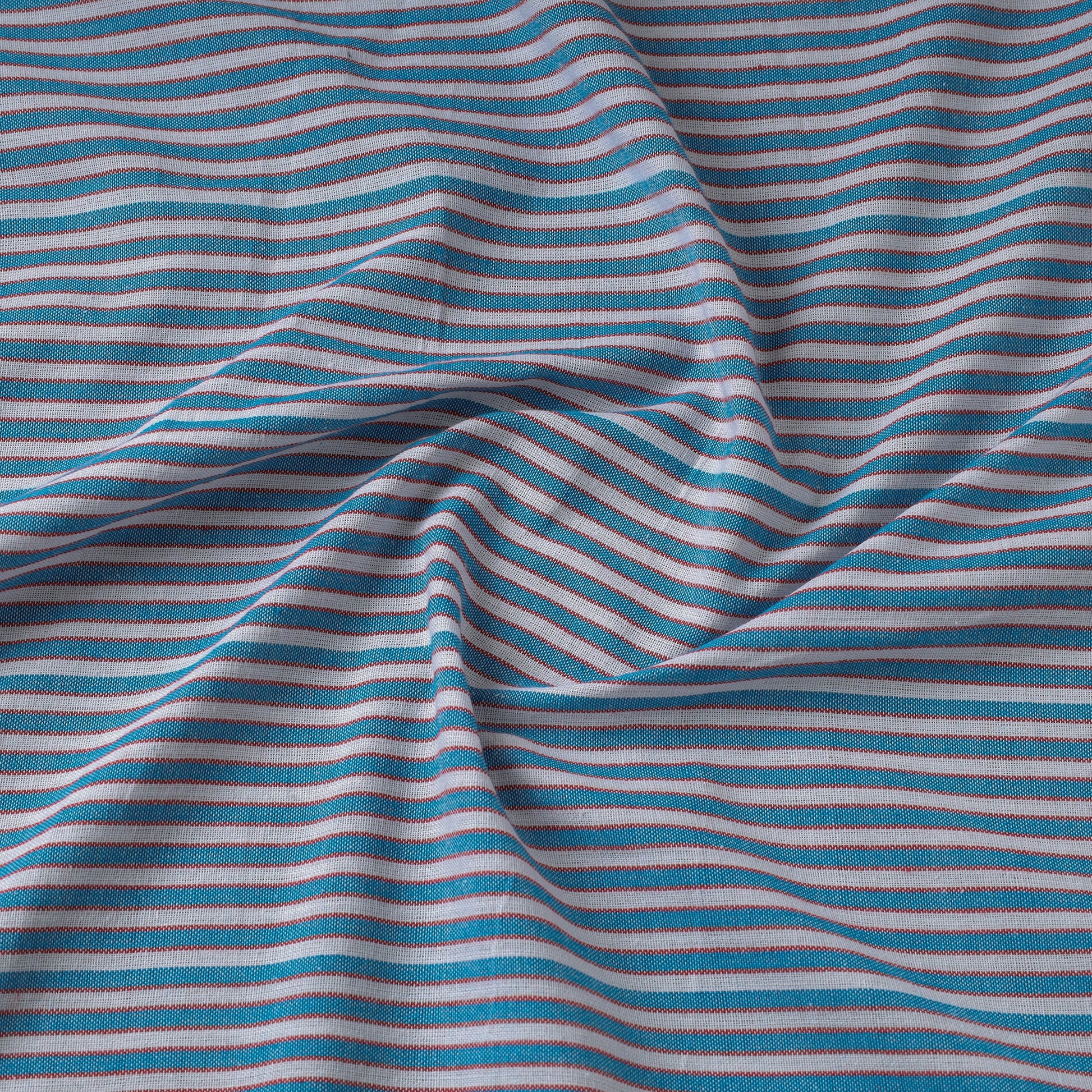 Blue - Jhiri Pure Handloom Cotton Fabric