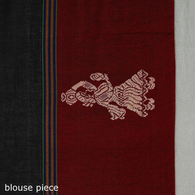 Black - Mercerised Cotton Thread Border Dharwad Saree 16
