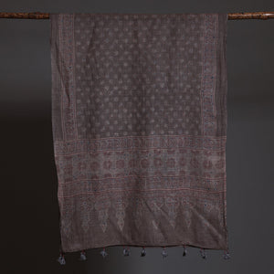 Brown - Ajrakh Block Printed Pure Woolen Stole
