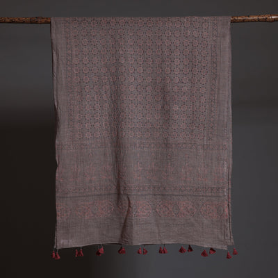 Brown - Ajrakh Block Printed Pure Woolen Stole
