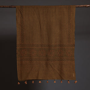 Brown - Ajrakh Block Printed Pure Woolen Stole