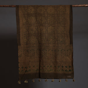 Brown - Ajrakh Block Printed Pure Woolen Stole