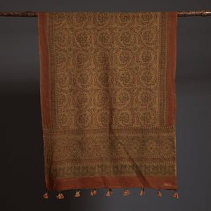Brown - Ajrakh Block Printed Pure Woolen Stole