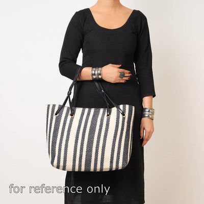 Black - Handcrafted Woven Cotton Shoulder Bag (Set of 2)