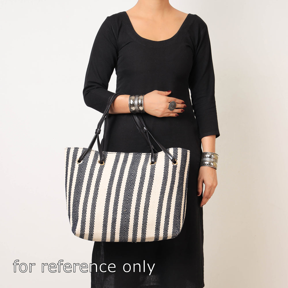 Black - Handcrafted Woven Cotton Shoulder Bag (Set of 2)