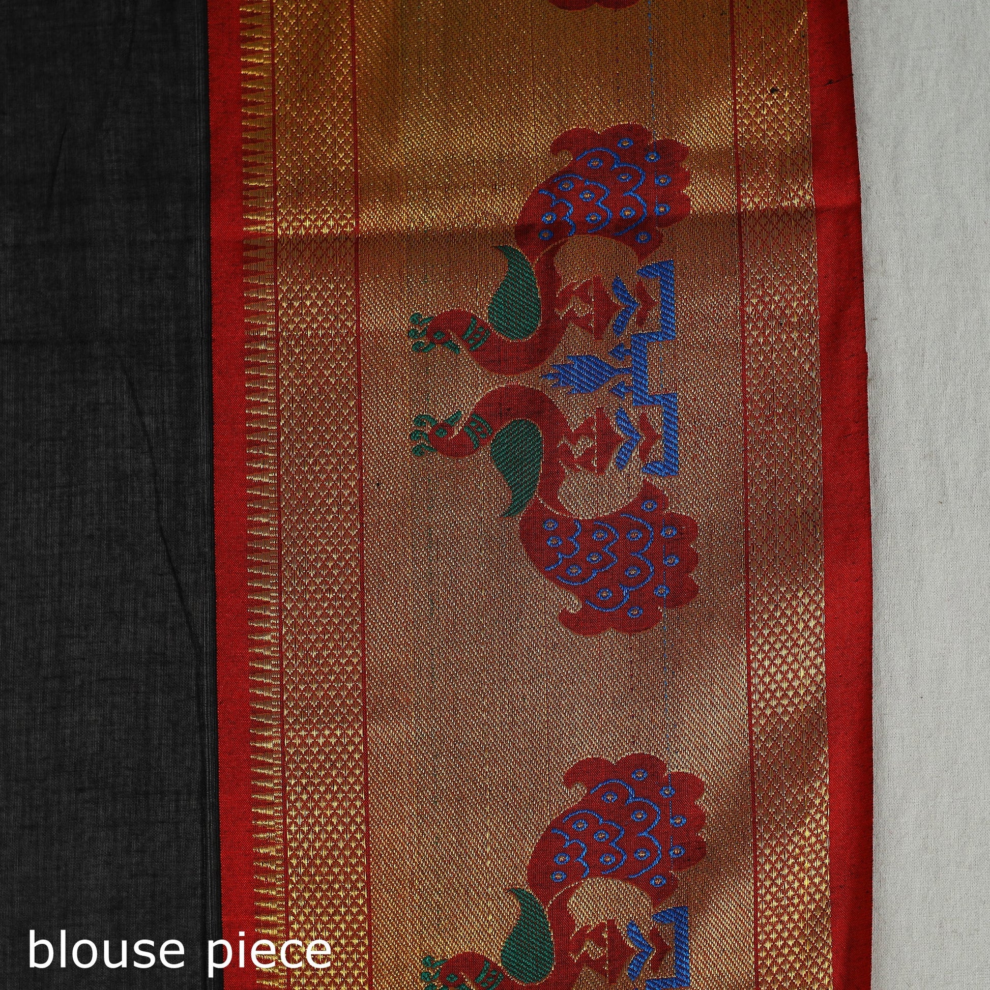 Black - Mercerised Cotton Paithani Zari Border Dharwad Saree 24