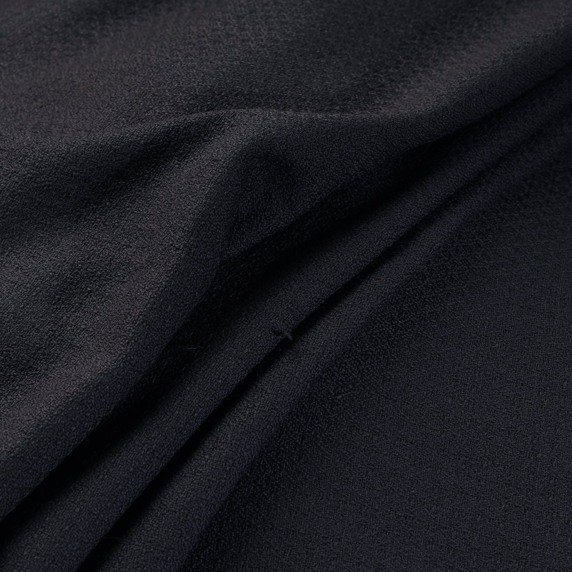Black - Kumaun Handwoven Merino Woollen Fabric