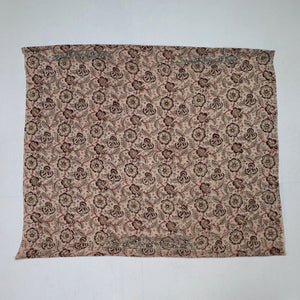 Beige - Kalamkari Block Printed Thread & Bead Work Hand Embroidery Cotton Blouse Piece
