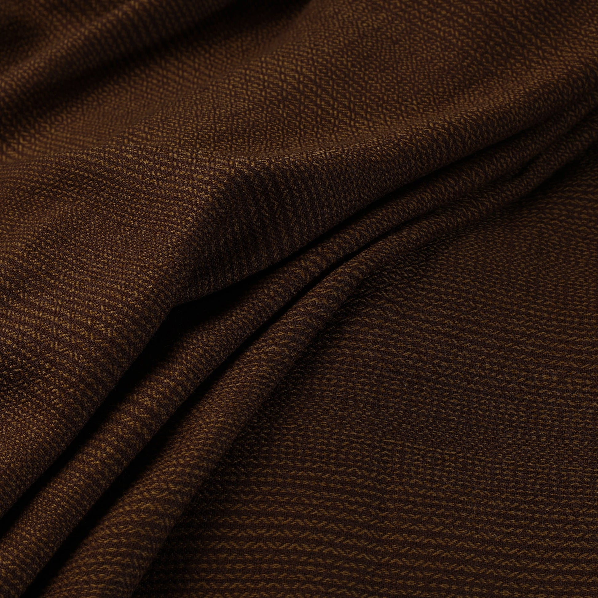 Brown - Kumaun Handwoven Merino Woollen Fabric 05