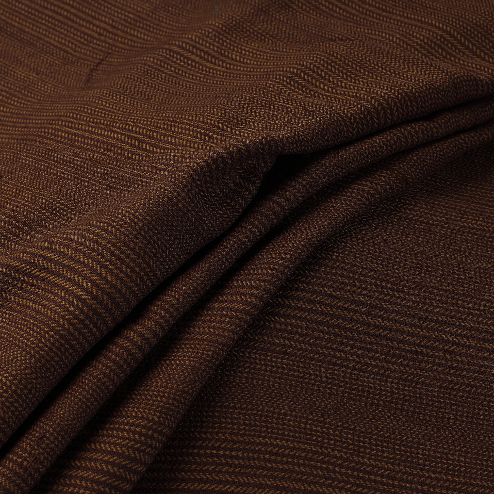 Brown - Kumaun Handwoven Merino Woollen Fabric