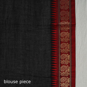 Black - Mercerised Cotton Zari Border Dharwad Saree 41