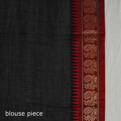 Black - Mercerised Cotton Zari Border Dharwad Saree 41