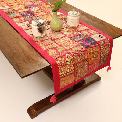 Khambadiya Patchwork Table Runner (71 x 17 in) 12