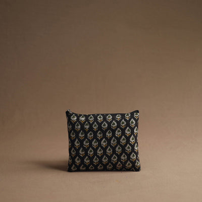 Black - Handmade Cotton Multipurpose Utility Pouches (set of 3) 01
