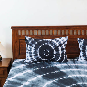 Black - Tie & Dye Cotton Double Shibori Bed Sheet Set