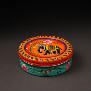 Banaras Handpainted Stainless Steel Roti Box 01
