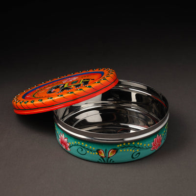 Banaras Handpainted Stainless Steel Roti Box 01