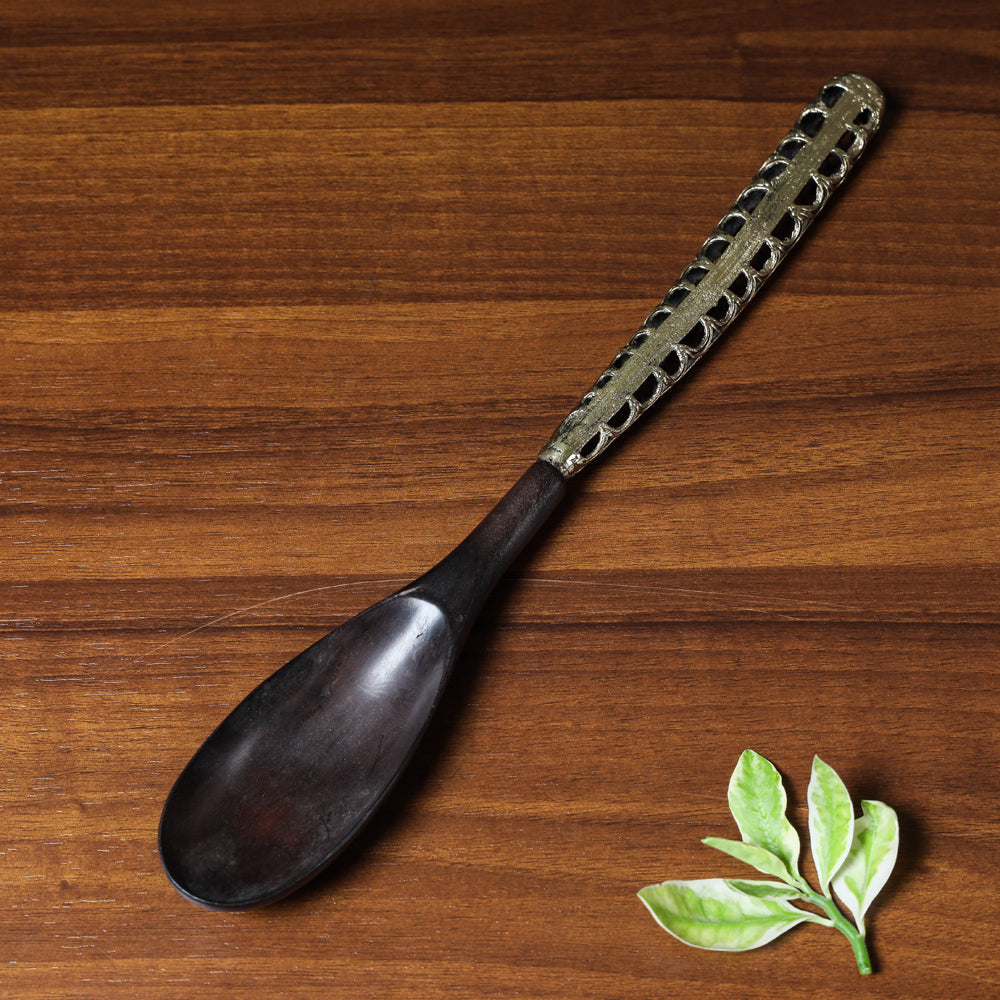 Black - Handcarved Tribal Bastar Wooden - Spoon