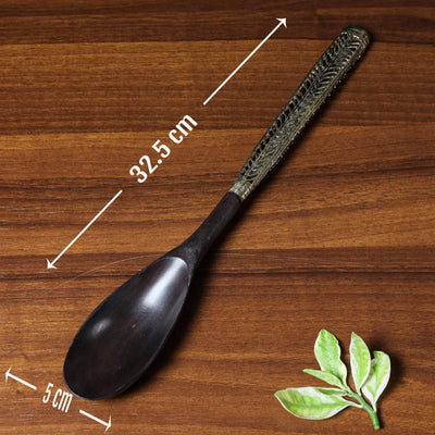 Black - Handcarved Tribal Bastar Wooden - Spoon