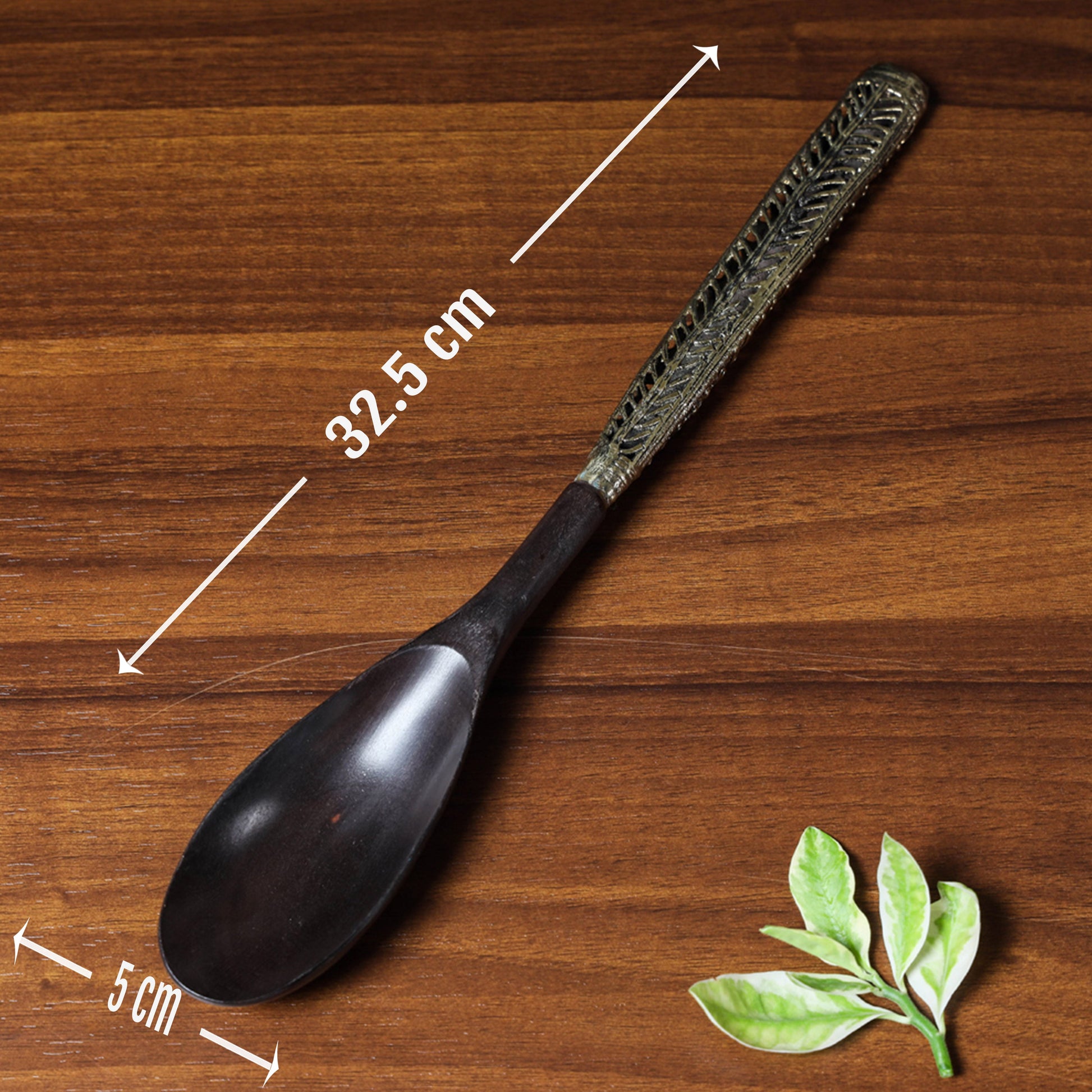 Black - Handcarved Tribal Bastar Wooden - Spoon