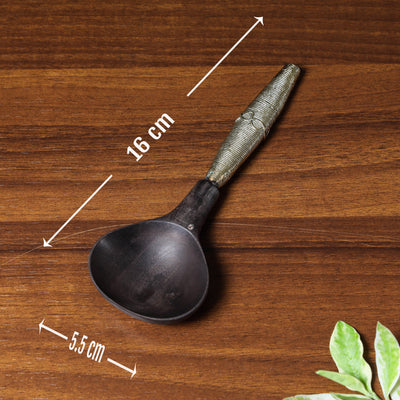 Black - Handcarved Tribal Bastar Wooden - Spoon