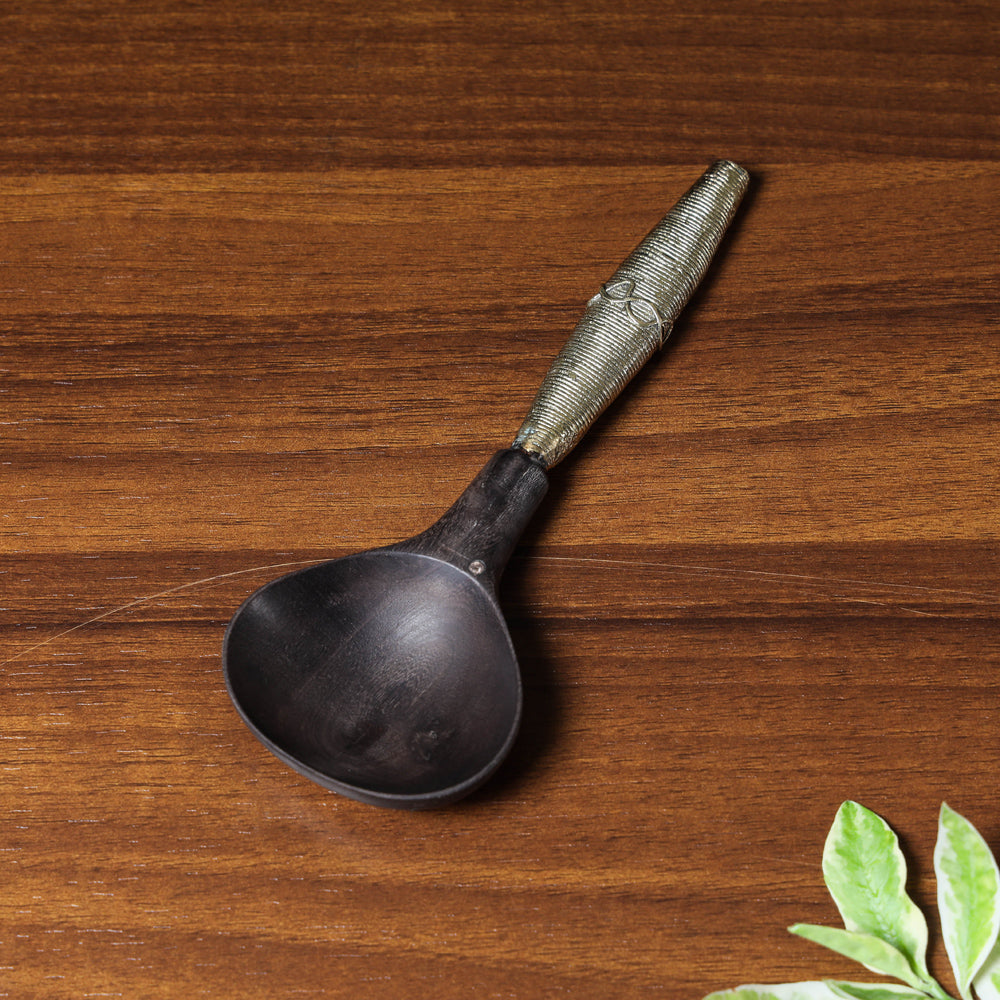 Black - Handcarved Tribal Bastar Wooden - Spoon