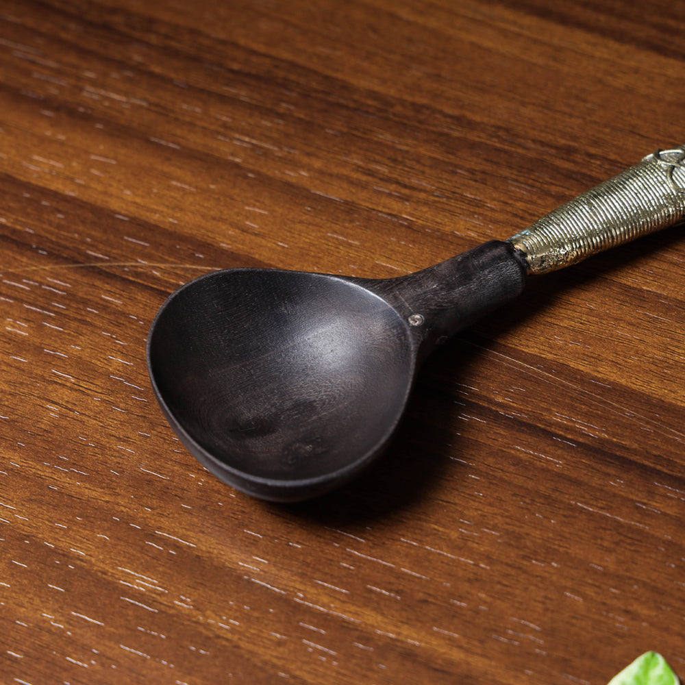 Black - Handcarved Tribal Bastar Wooden - Spoon
