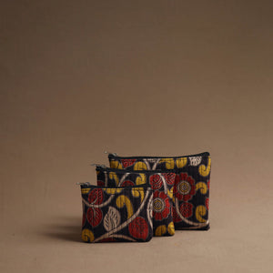 Black - Handmade Cotton Multipurpose Utility Pouches (set of 3) 22