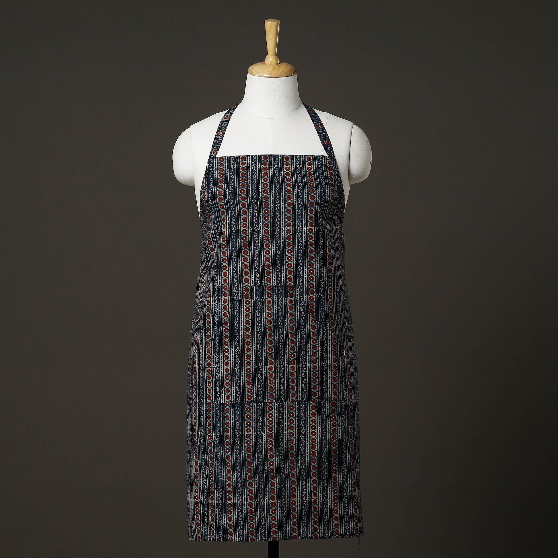 Ajrakh Block Printed Cotton Apron with Pocket