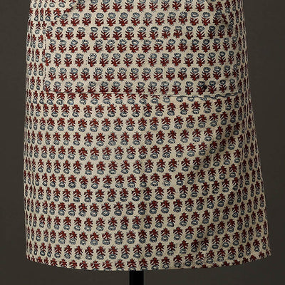 Ajrakh Block Printed Cotton Apron with Pocket