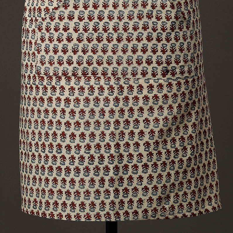 Ajrakh Block Printed Cotton Apron with Pocket