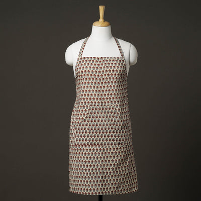 Ajrakh Block Printed Cotton Apron with Pocket