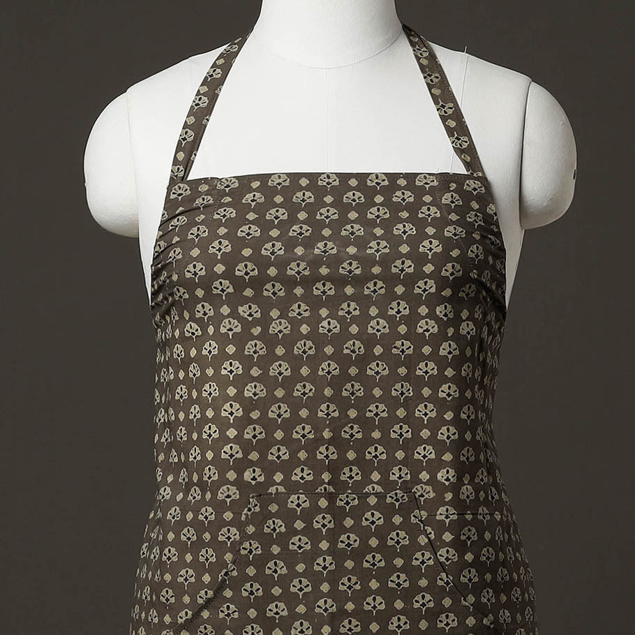 Ajrakh Block Printed Cotton Apron with Pocket