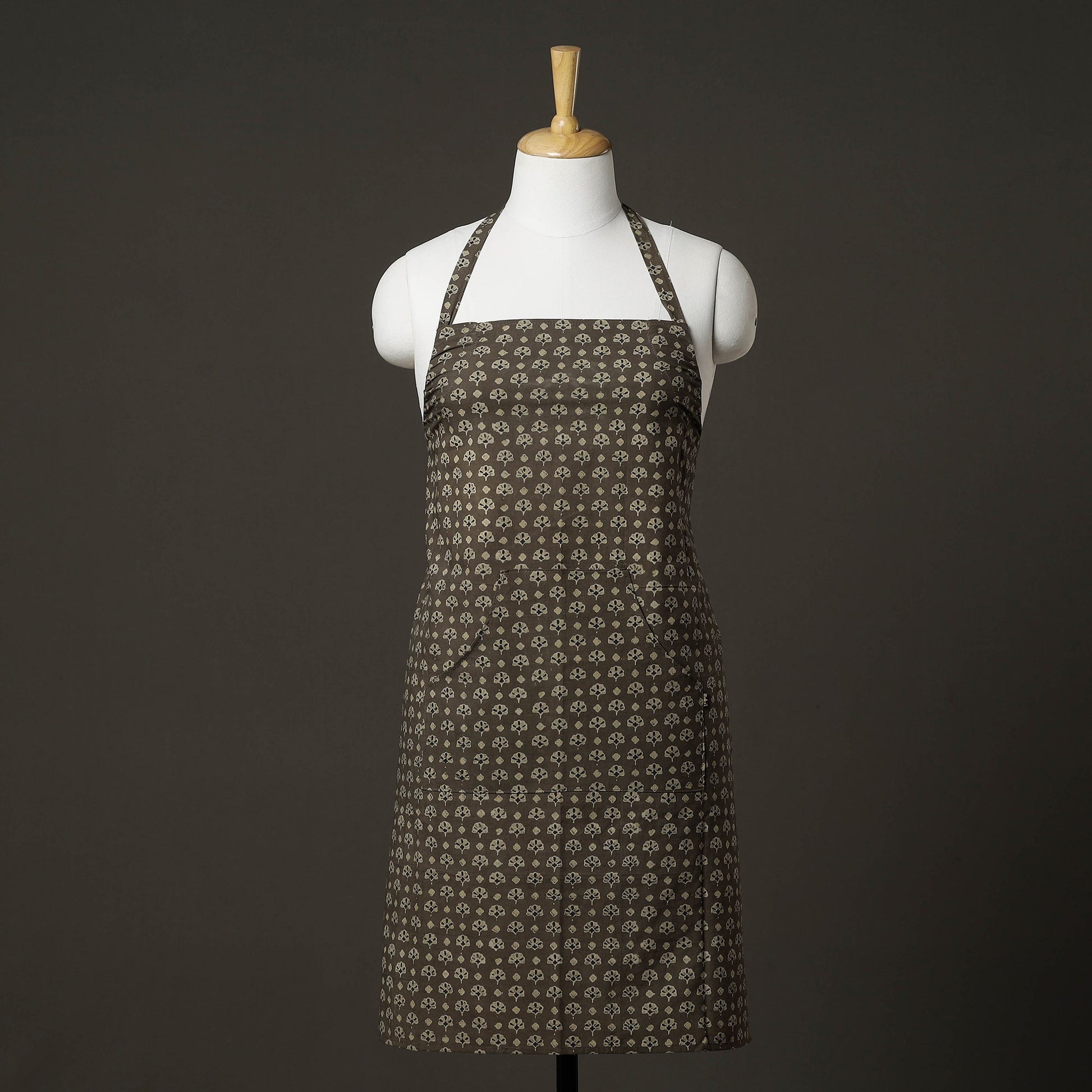 Ajrakh Block Printed Cotton Apron with Pocket