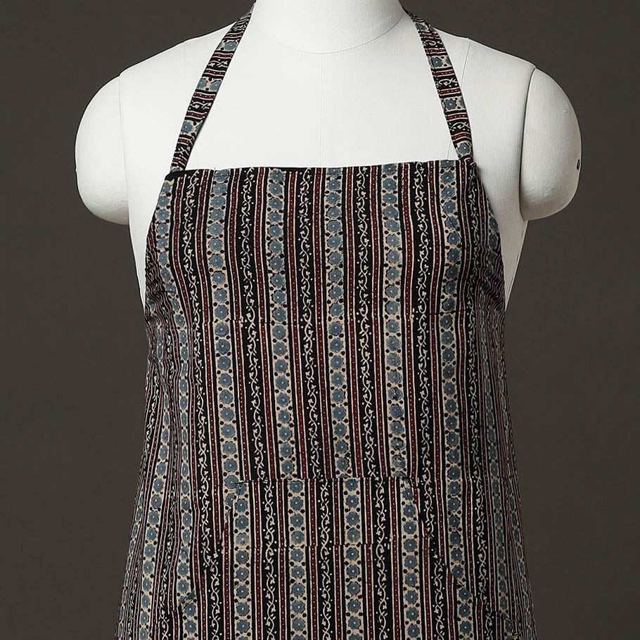 Ajrakh Block Printed Cotton Apron with Pocket