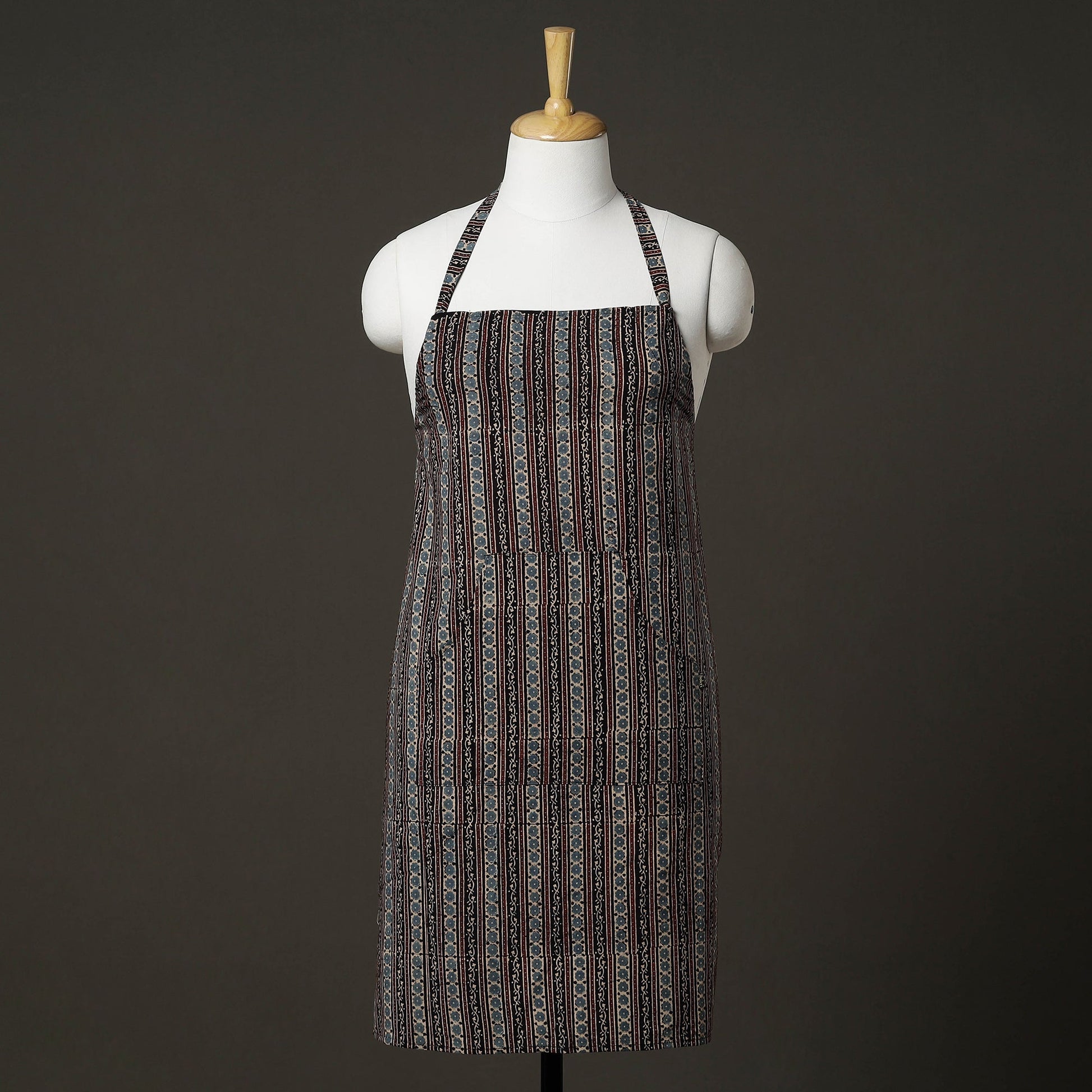 Ajrakh Block Printed Cotton Apron with Pocket